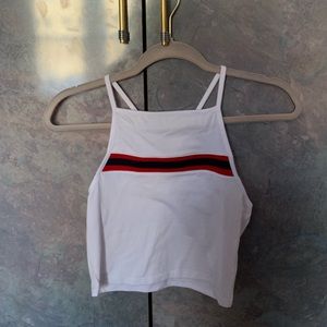 white halter top with stripes